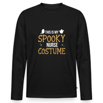 C’est ma chemise de costume Nurs effrayante Halloween - T-shirt manches longues Premium bio Homme - noir - Devant - Nico (187cm)