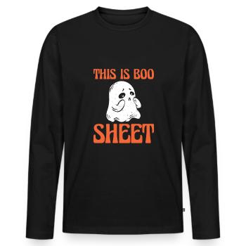 C’est Boo Sheet Ghost Ghost Shirt Halloween - T-shirt manches longues Premium bio Homme - noir - Devant - Nico (187cm)