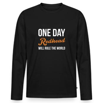 Un jour, Roux gouvernera le maillot mondial - T-shirt manches longues Premium bio Homme - noir - Devant - Nico (187cm)