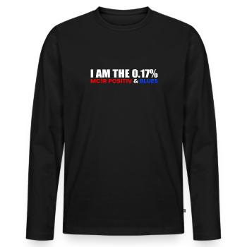 At The 0.17% Redhead & Blue Eyes - Men's Premium Organic Long Sleeve Shirt - black - Front - Nico (187cm)