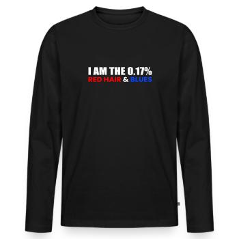 À 0,17% Redhead & Blue Eyes - T-shirt manches longues Premium bio Homme - noir - Devant - Nico (187cm)