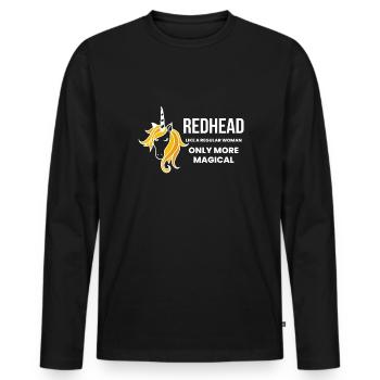 Redhead Unicorn Unicorn Shirt Cadeau - T-shirt manches longues Premium bio Homme - noir - Devant - Nico (187cm)