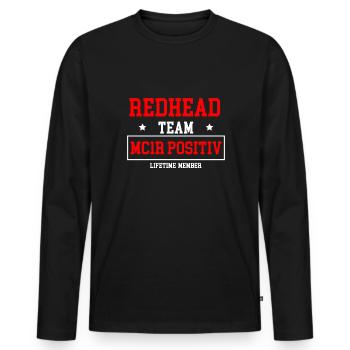 Redhead Team MC1R Cadeau de maillot positif - T-shirt manches longues Premium bio Homme - noir - Devant - Nico (187cm)