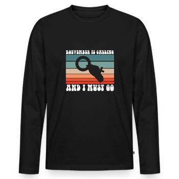 Roevember appelle et je dois aller au féminisme - T-shirt manches longues Premium bio Homme - noir - Devant - Nico (187cm)