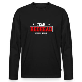 Team Redhead Shirt Geschenk Rote Haare - Männer Premium Bio Langarmshirt - Schwarz - Vorne - Nico (187cm)