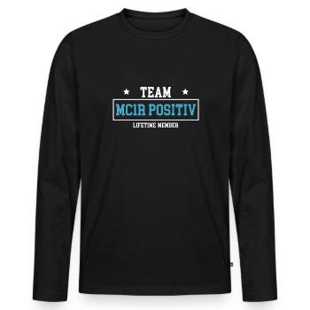Équipe MC1R Chemise Cheveux Roux Cadeau Rousse - T-shirt manches longues Premium bio Homme - noir - Devant - Nico (187cm)
