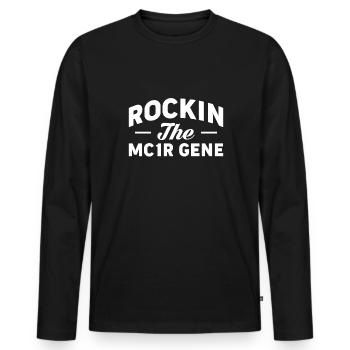 Rockin Le cadeau de chemise MC1R Gene - T-shirt manches longues Premium bio Homme - noir - Devant - Nico (187cm)