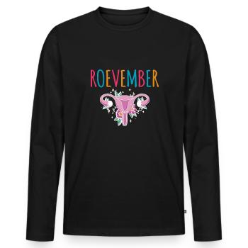 Roevember Feminism Shirt Gift Uterus - Men's Premium Organic Long Sleeve Shirt - black - Front - Nico (187cm)