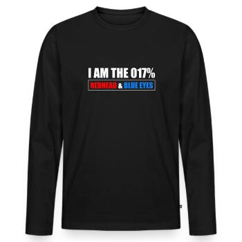 At The 0.17% Redhead & Blue Eyes - Men's Premium Organic Long Sleeve Shirt - black - Front - Nico (187cm)