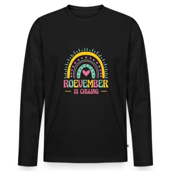 Roevember Is Calling Shirt Gift - Men's Premium Organic Long Sleeve Shirt - black - Front - Nico (187cm)
