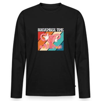 Roevember time Uterus Shirt Geschenk - Männer Premium Bio Langarmshirt - Schwarz - Vorne - Nico (187cm)