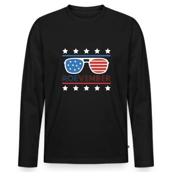 Drapeau des États-Unis Drapeau de l’Amérique Chemise Roevember - T-shirt manches longues Premium bio Homme - noir - Devant - Nico (187cm)