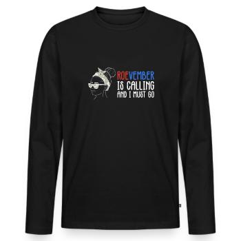 Roevember m’appelle et je dois aller au féminisme - T-shirt manches longues Premium bio Homme - noir - Devant - Nico (187cm)