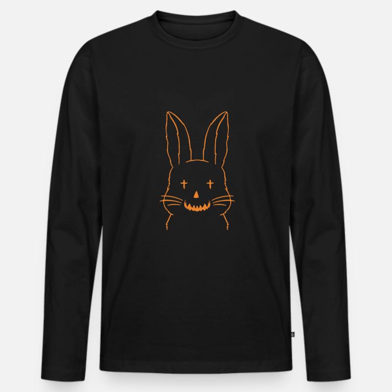 Hase Halloween Shirt Geschenk - Männer Premium Bio Langarmshirt - Schwarz