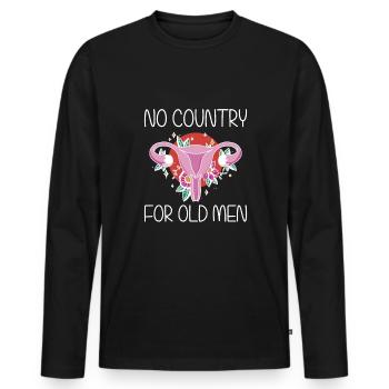 No Country For Old Men Shirt Gift - Men's Premium Organic Long Sleeve Shirt - black - Front - Nico (187cm)
