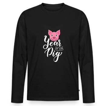 Your Of The Pig Shirt Gift Year Of the Pig - Men's Premium Organic Long Sleeve Shirt - black - Front - Nico (187cm)