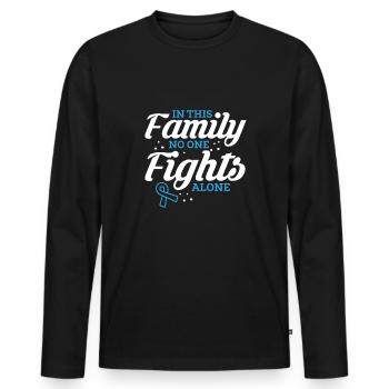Dans cette famille, personne ne se bat seul Chemise - T-shirt manches longues Premium bio Homme - noir - Devant - Nico (187cm)