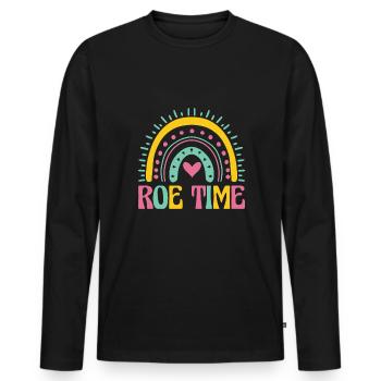 Roe Time Shirt Cadeau Roevember - T-shirt manches longues Premium bio Homme - noir - Devant - Nico (187cm)