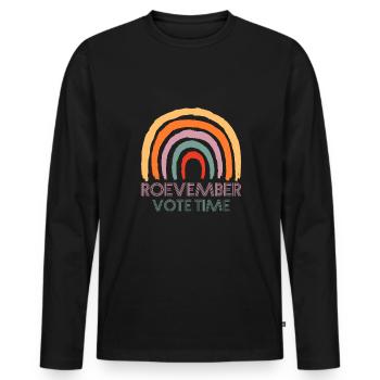 Roevember Vote Time Shirt Cadeau - T-shirt manches longues Premium bio Homme - noir - Devant - Nico (187cm)