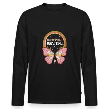 Roevember Vote Time Shirt Geschenk - Männer Premium Bio Langarmshirt - Schwarz - Vorne - Nico (187cm)