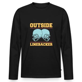 Outside Linebacker Shirt Geschenk - Männer Premium Bio Langarmshirt - Schwarz - Vorne - Nico (187cm)