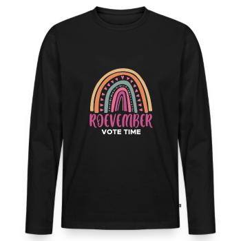 Roevember Vote Time Shirt Geschenk - Männer Premium Bio Langarmshirt - Schwarz - Vorne - Nico (187cm)