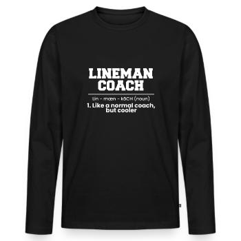 Lineman Coach Définition Du Maillot Cadeau - T-shirt manches longues Premium bio Homme - noir - Devant - Nico (187cm)