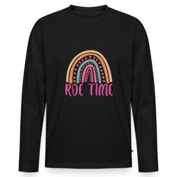 Roe Time Shirt Cadeau Roevember - T-shirt manches longues Premium bio Homme - noir - Devant - Nico (187cm)