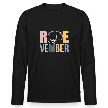 Roevember Shirt Vintage Retro Gift - Men's Premium Organic Long Sleeve Shirt - black - Front - Nico (187cm)