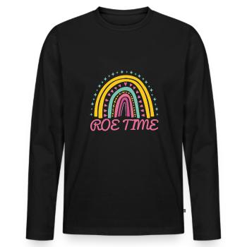 Roe Time Shirt Cadeau Roevember - T-shirt manches longues Premium bio Homme - noir - Devant - Nico (187cm)