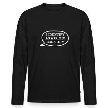 Comic Book Lover Shirt Gift - Men's Premium Organic Long Sleeve Shirt - black - Front - Nico (187cm)