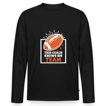 This Coach Knows His Team Football Trainer - Männer Premium Bio Langarmshirt - Schwarz - Vorne - Nico (187cm)