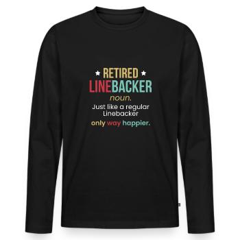 Linebacker Definition Lineman Football Shirt Pension - Men's Premium Organic Long Sleeve Shirt - black - Front - Nico (187cm)