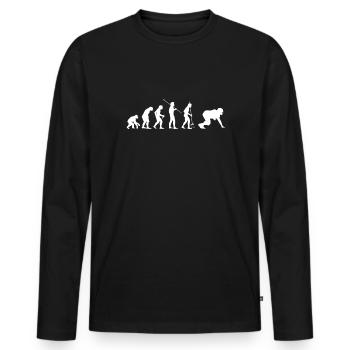 Football Linebacker Shirt Lineman Evolution - T-shirt manches longues Premium bio Homme - noir - Devant - Nico (187cm)
