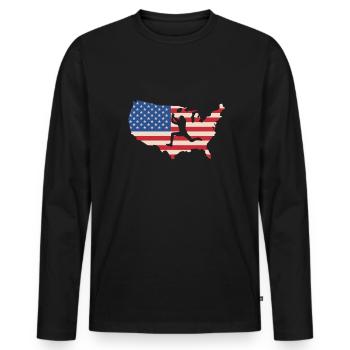USA Flag America Flag Wild Receiver Shirt - T-shirt manches longues Premium bio Homme - noir - Devant - Nico (187cm)