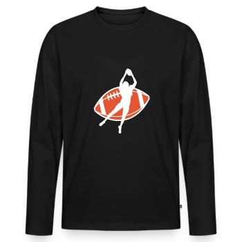 Football Wild Receiver Shirt - Men's Premium Organic Long Sleeve Shirt - black - Front - Nico (187cm)