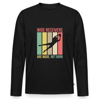 Wild Receiver Are Made Not Born Shirt - Men's Premium Organic Long Sleeve Shirt - black - Front - Nico (187cm)
