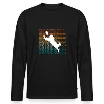 Vintage Retro Wild Receiver Shirt Gift - Men's Premium Organic Long Sleeve Shirt - black - Front - Nico (187cm)