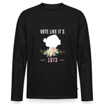 Votez comme si c’était 1973 Shirt Roevember - T-shirt manches longues Premium bio Homme - noir - Devant - Nico (187cm)