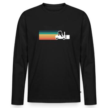 Vintage Retro Gabelstapler Shirt Geschenk - Männer Premium Bio Langarmshirt - Schwarz - Vorne - Nico (187cm)