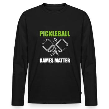 Pickleball Games Matter Shirt Geschenk - Männer Premium Bio Langarmshirt - Schwarz - Vorne - Nico (187cm)