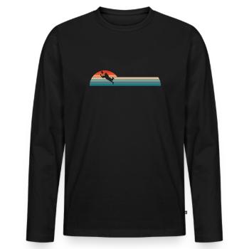 Vintage Retro Wild Receiver Shirt Gift - Men's Premium Organic Long Sleeve Shirt - black - Front - Nico (187cm)