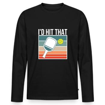 J’aurais frappé ce cadeau de chemise pickleball - T-shirt manches longues Premium bio Homme - noir - Devant - Nico (187cm)