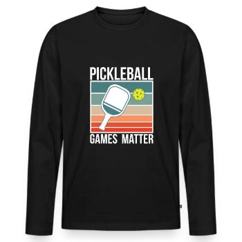 Pickleball Games Matter Shirt Geschenk - Männer Premium Bio Langarmshirt - Schwarz - Vorne - Nico (187cm)