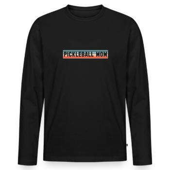 Pickleball Mom Mutter Muttertag Mama Shirt - Männer Premium Bio Langarmshirt - Schwarz - Vorne - Nico (187cm)
