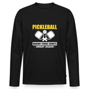 Pickleball Making Tennis Courts Great Agian - T-shirt manches longues Premium bio Homme - noir - Devant - Nico (187cm)