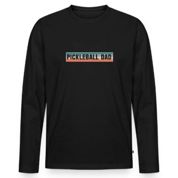 Pickleball Dad Vater Papa Vatertag Shirt Geschenk - Männer Premium Bio Langarmshirt - Schwarz - Vorne - Nico (187cm)