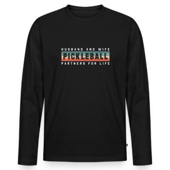 Husband And Wife Pickleball Partners For Life - Männer Premium Bio Langarmshirt - Schwarz - Vorne - Nico (187cm)