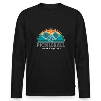 Pickleball Games Matter Shirt Geschenk - Männer Premium Bio Langarmshirt - Schwarz - Vorne - Nico (187cm)