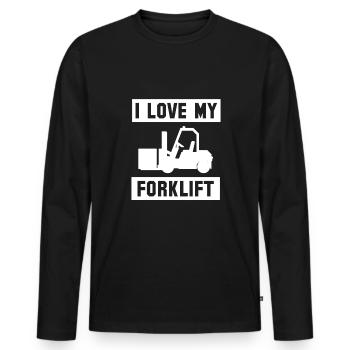 J’adore mon chariot élévateur Chemise Cadeau Chariot élévateur - T-shirt manches longues Premium bio Homme - noir - Devant - Nico (187cm)